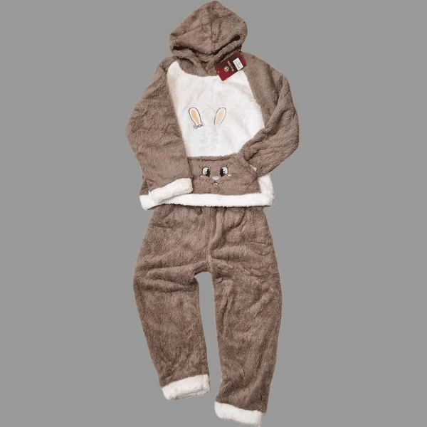 Fleece Bunny Hoodie Pyjama Set