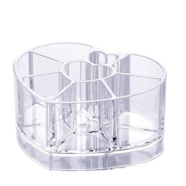 Transparent Acrylic Heart Shaped Cosmetic Organizer