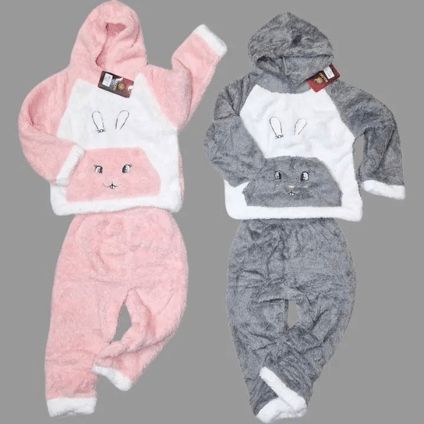 Fleece Bunny Hoodie Pyjama Set