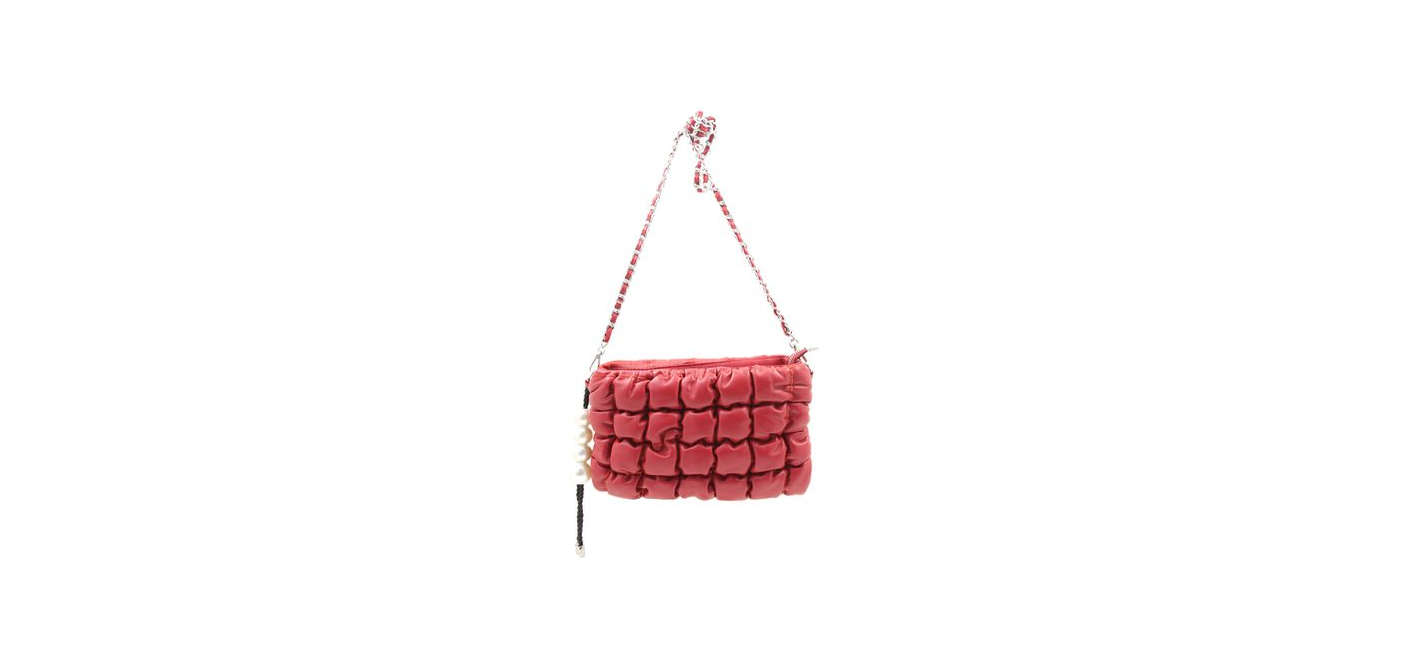 Blackcherry Padded Quilt Dual Cross Body/Clutch Bag &#8211; Red